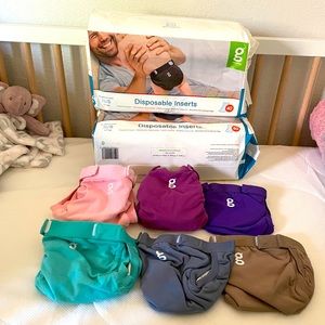 NEW G Diaper Cloth Diapers lot of 6 plus disposable inserts